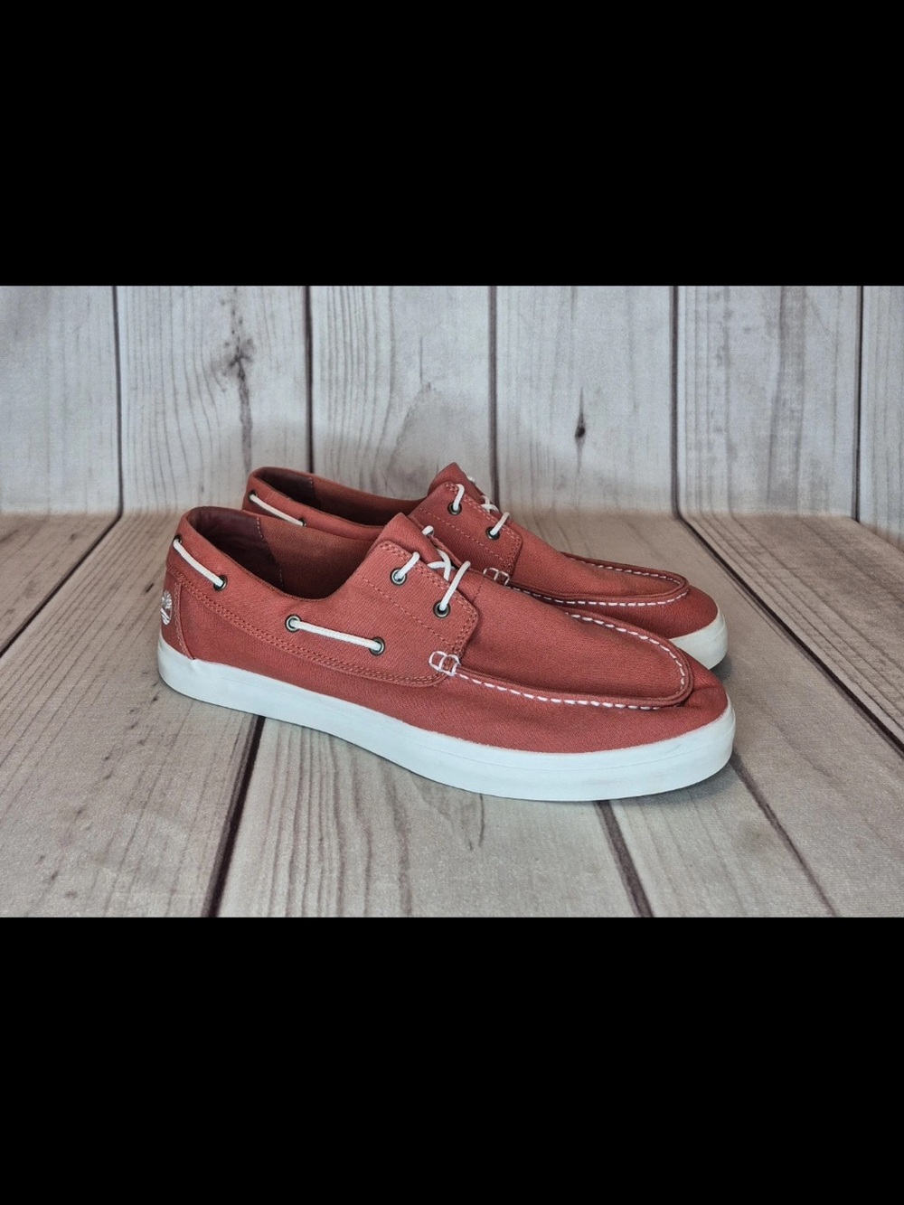 Timberland Men's Size 13 Red Lace-Up Textile Casual Slip-On Loafer Shoes